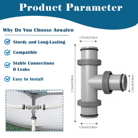 Aowalen connector is compatible with most pool strainers and systems.