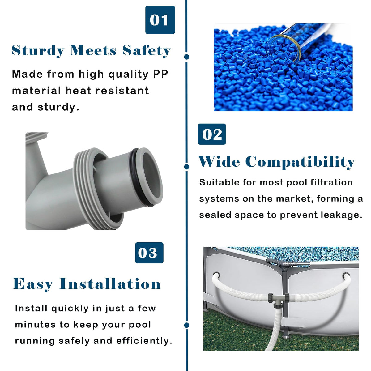 Aowalen PP material pump adapter offers heat and impact resistance.