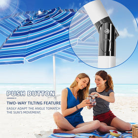 Aoxun beach umbrella extended canopy offers broad coverage