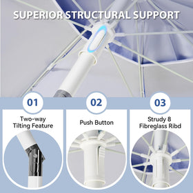 Aoxun 8-pole fiberglass-iron composite frame enhances outdoor durability