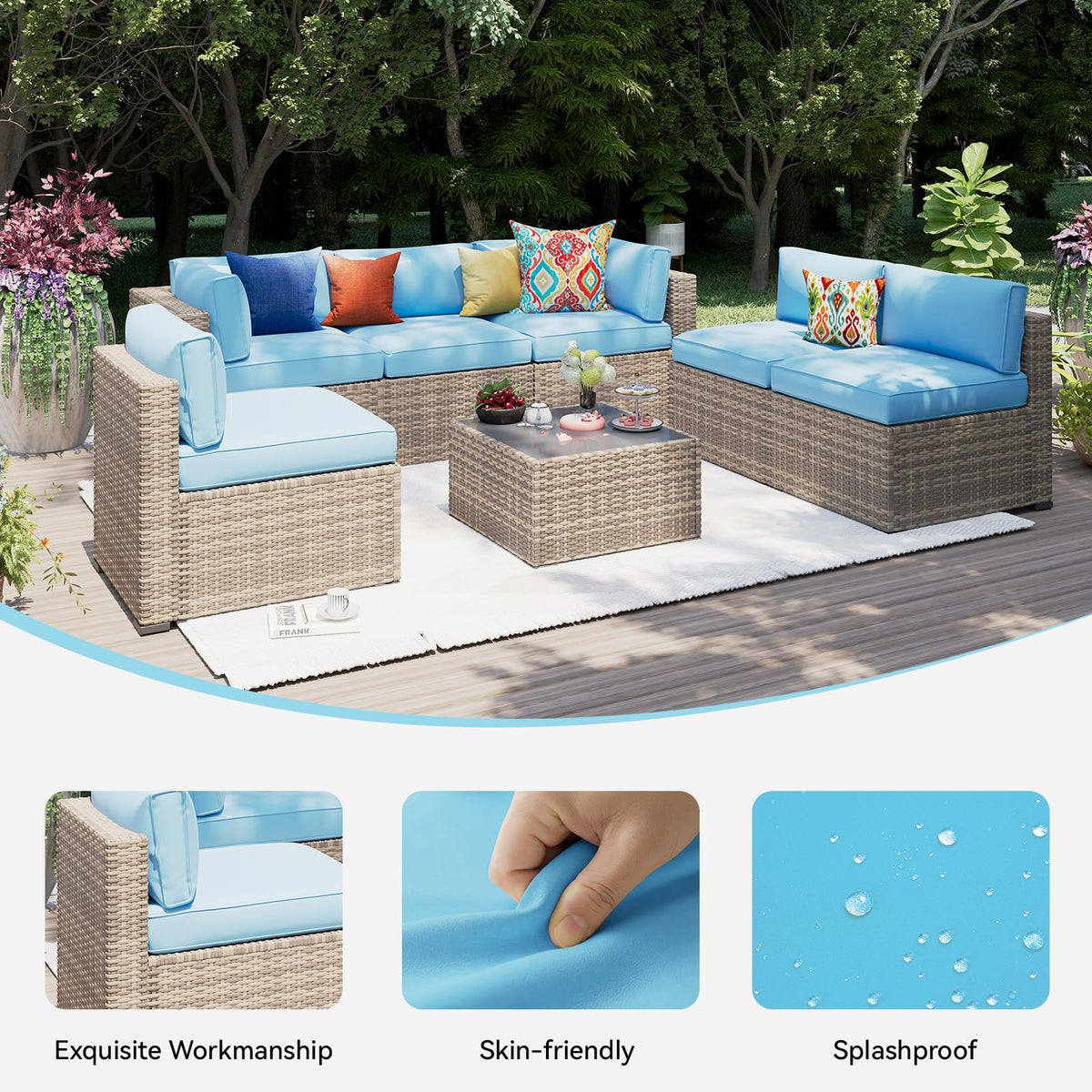 Aoxun cushion covers with full-wrap zippers for easy fitting