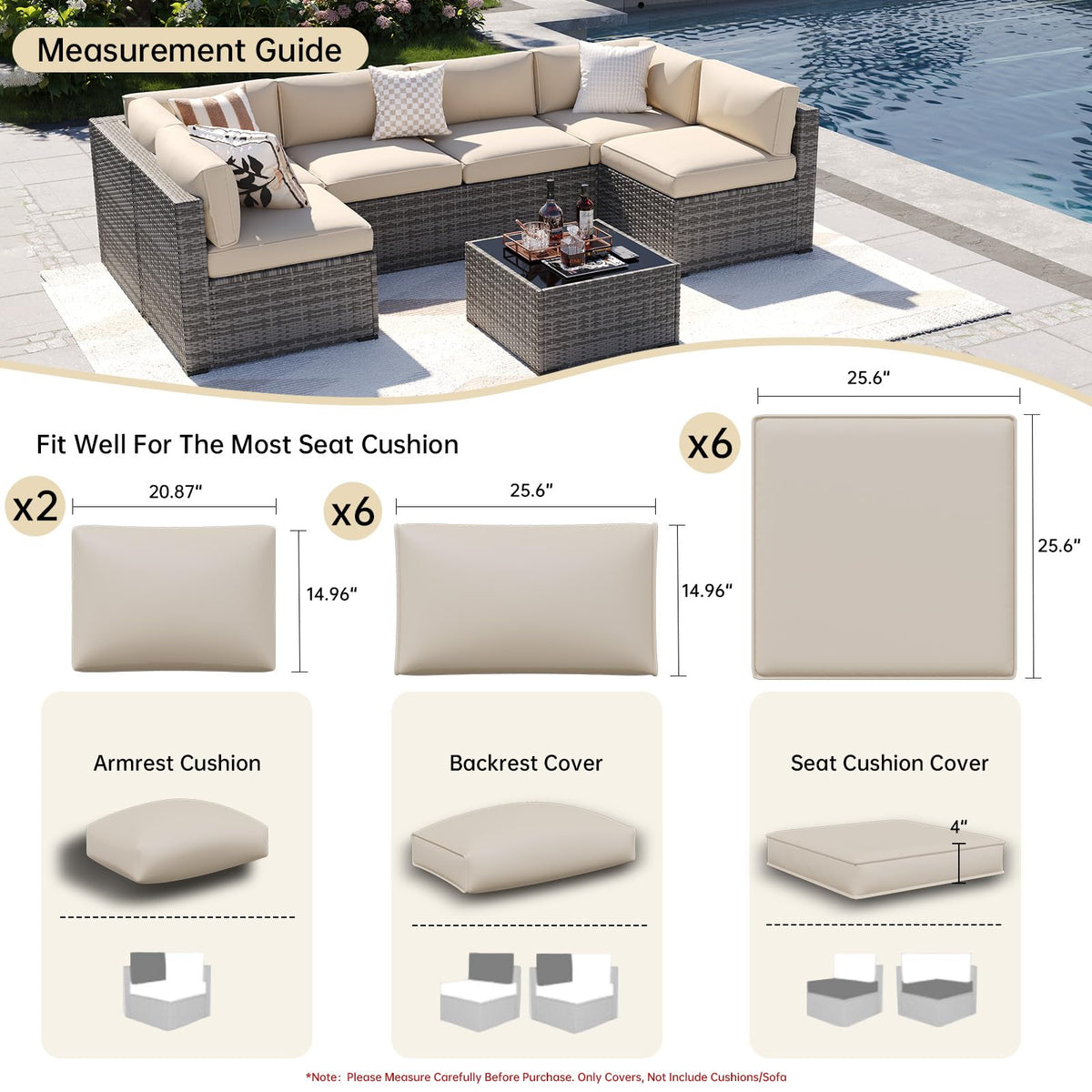 Aoxun weatherproof outdoor cushion covers resist rain and UV fade