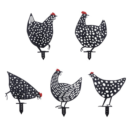 AOZITA rooster yard art silhouette adds charming focal appeal to garden pathways