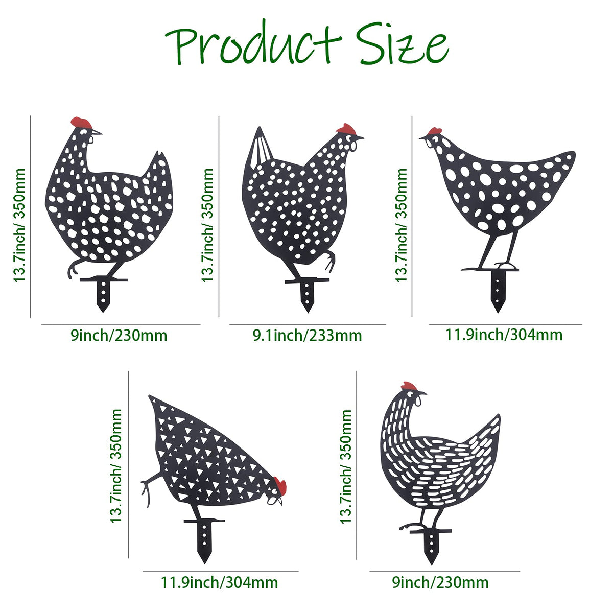 AOZITA rooster yard art silhouette features hollow-out design for light-catching detail