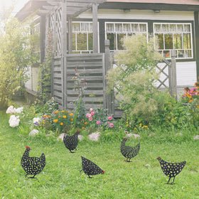 AOZITA rooster yard art silhouette stands tall with a 2.5-inch ground spike