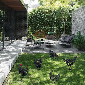 AOZITA rooster yard art silhouette adds outdoor charm to borders and paths
