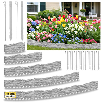 Apaspoil 20-pack edging with stone texture for durable garden borders