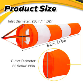 Apuasvcm wind sock close-up highlights durable tear-resistant polyester fabric.