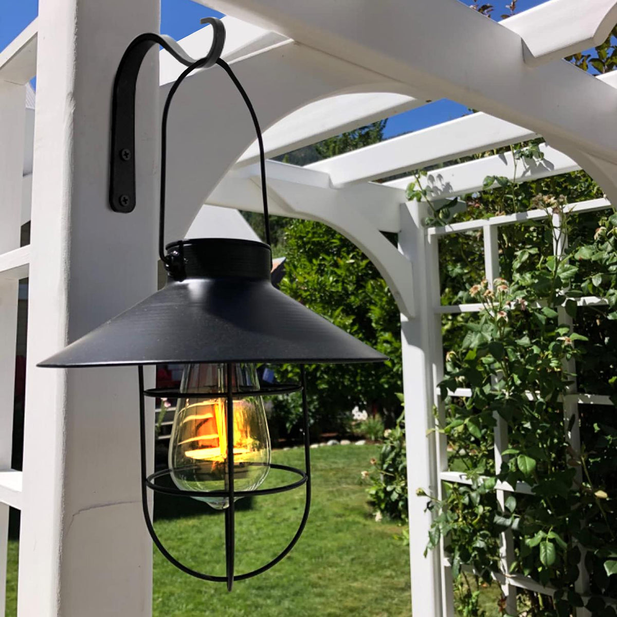APBFH rust-resistant black outdoor hook ideal for porch or garden.