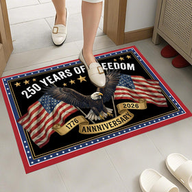 Apear1 front-door doormat with eagle motif protects floors from mud.