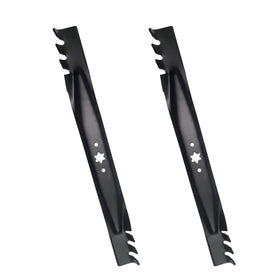 Apeixoto 942-04290 mulching blades with serrated edge for efficient mowing.
