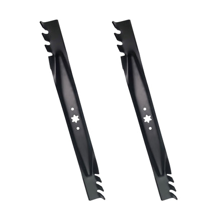 Apeixoto 942-04290 mulching blades with serrated edge for efficient mowing.