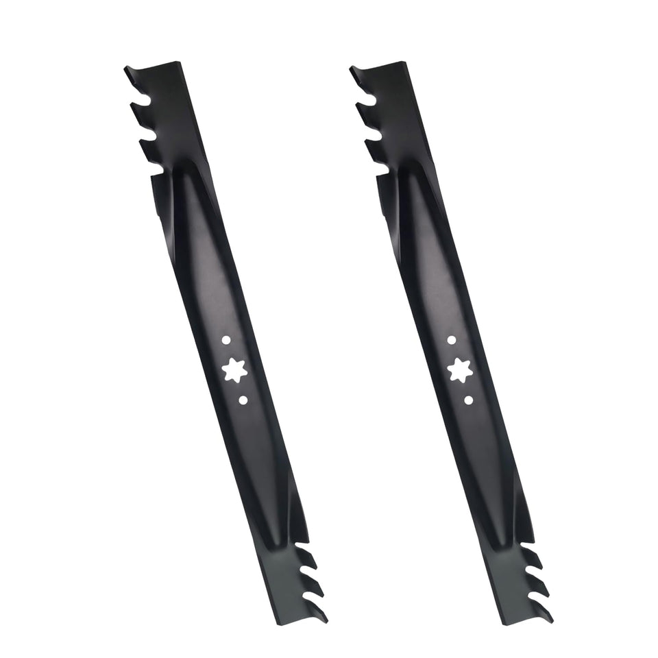 Apeixoto 942-04290 mulching blades with serrated edge for efficient mowing.