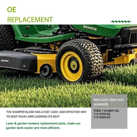 Apeixoto powder-coated blades resist rust in wet mowing conditions.