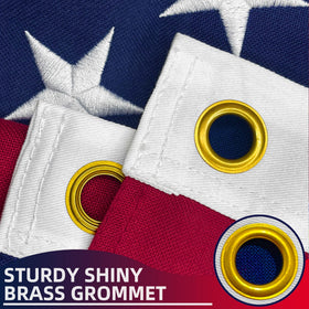 ApexFlutter close-up of embroidered stars highlights premium craftsmanship and color retention