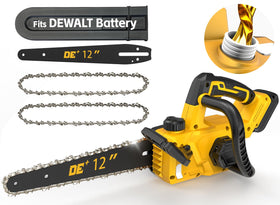 APEXPOWER 12-inch cordless chainsaw with brushless motor for longer runtime and smoother cuts