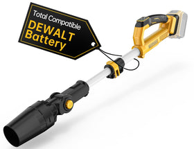 APEXPOWER cordless leaf blower showing 650 CFM power for quick yard cleanup