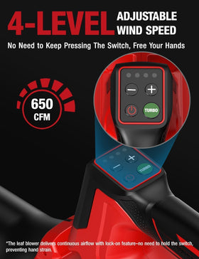 APEXPOWER lock-on switch allows continuous airflow without constant pressing.