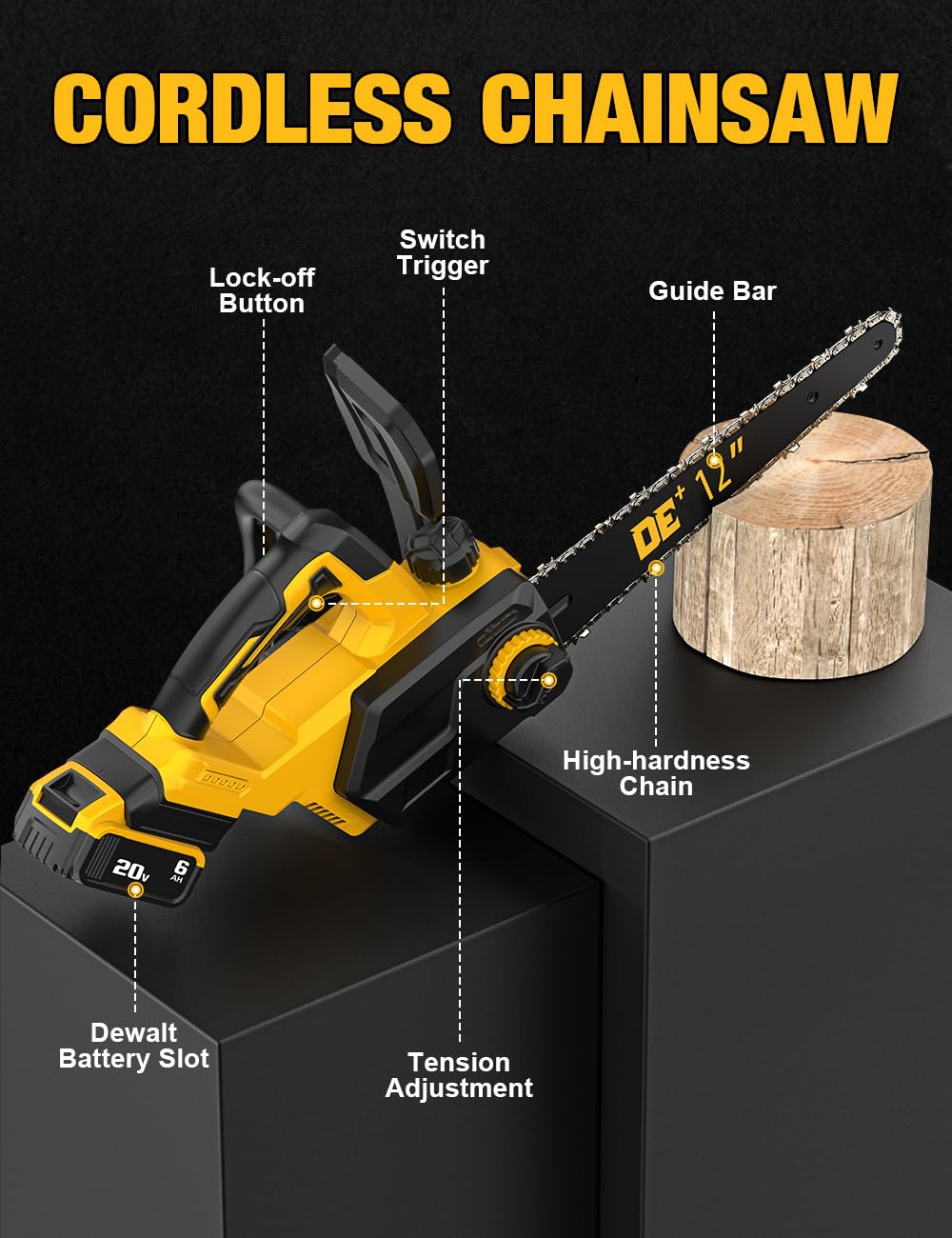 APEXPOWER quiet, emission-free battery-powered saw for home and garden use