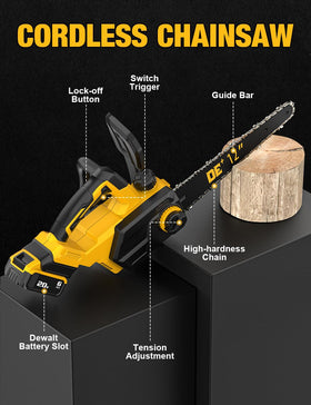 APEXPOWER quiet, emission-free battery-powered saw for home and garden use
