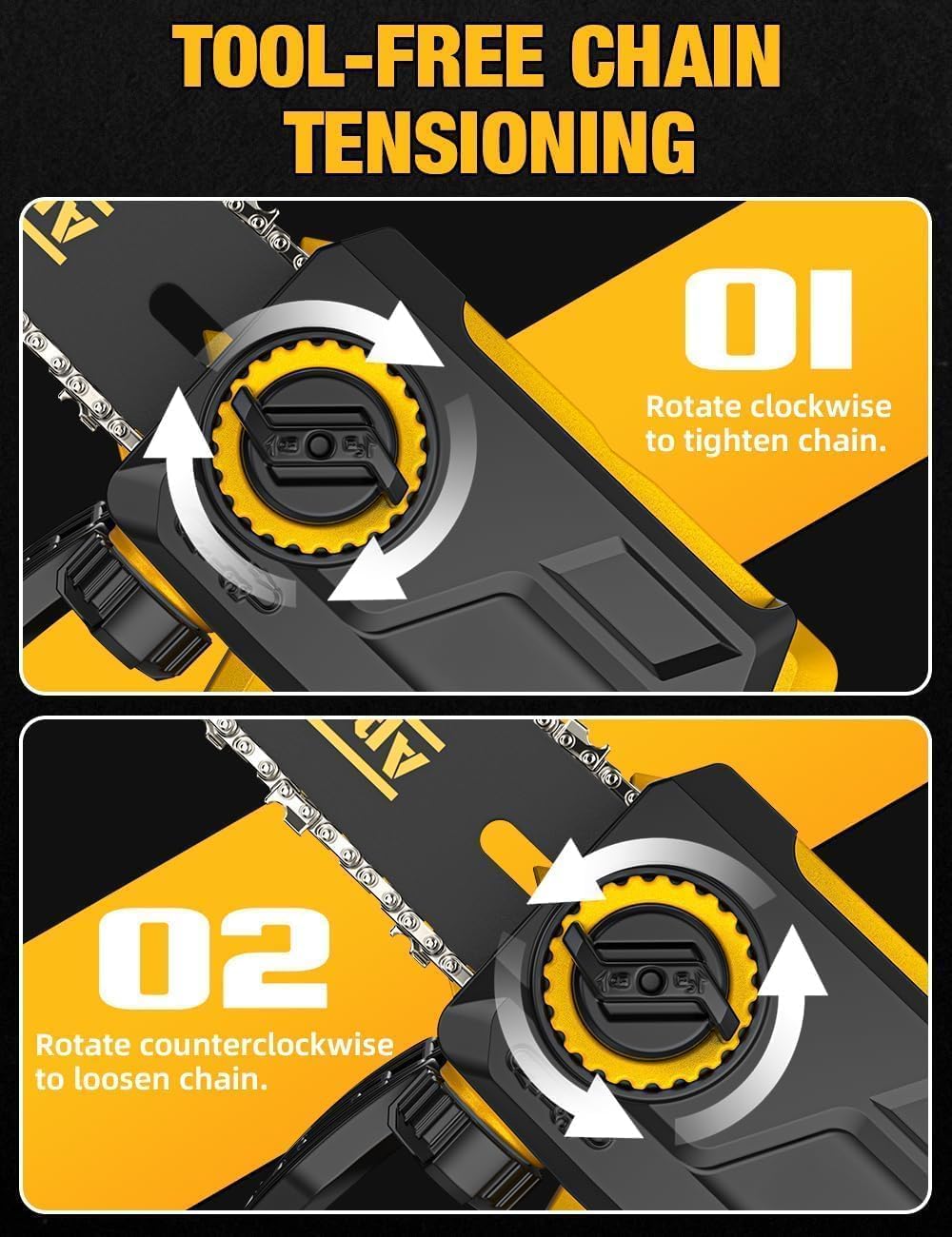 APEXPOWER safety design with brake, lock, and anti-slip grip for controlled cuts