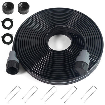 Apgooface sprinkler-soaker hose lies flat on the ground for even coverage.