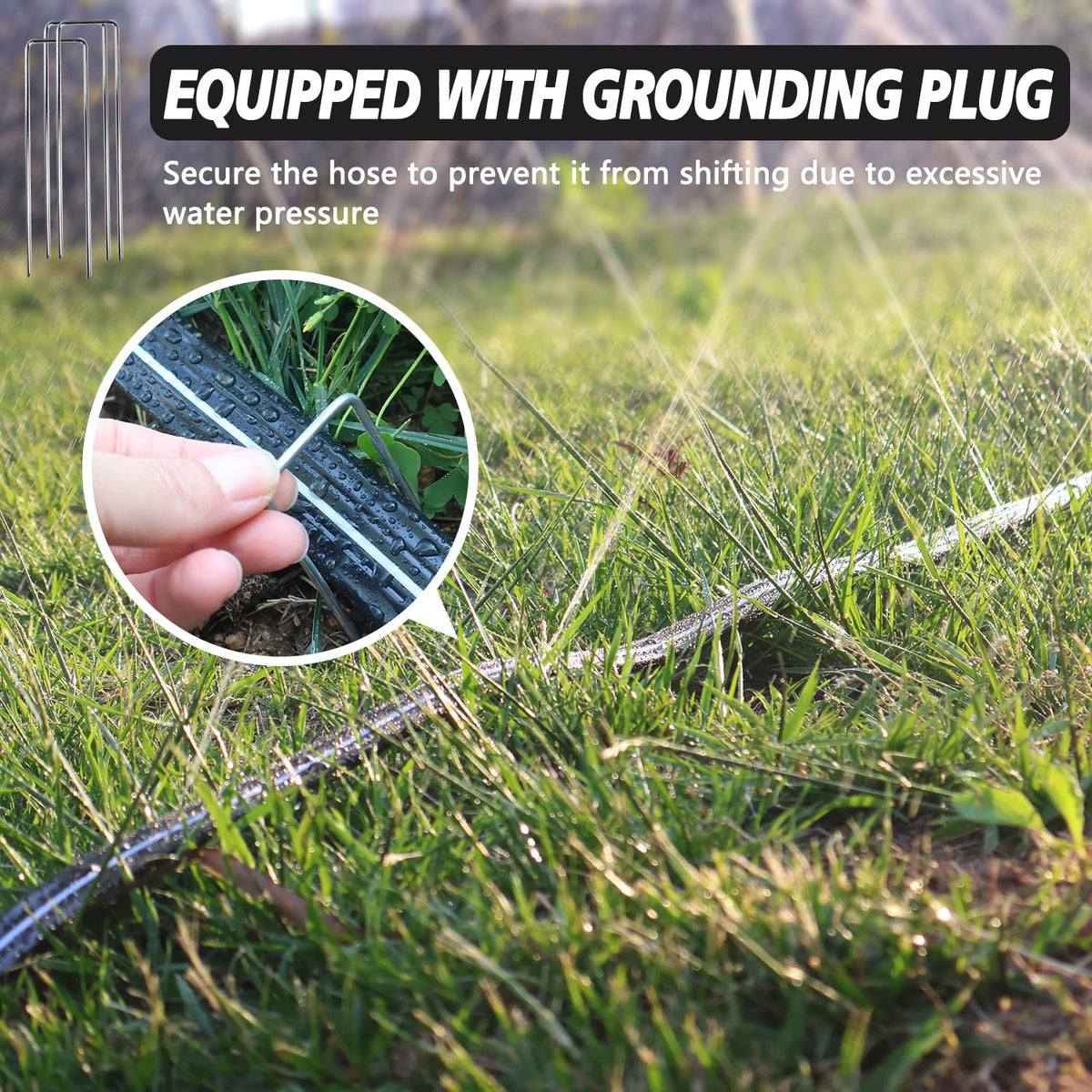 Apgooface sprinkler-soaker hose stays tangle-free for easy setup.