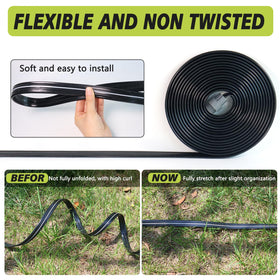 Apgooface sprinkler-soaker hose is UV-protected for long-lasting outdoor use.