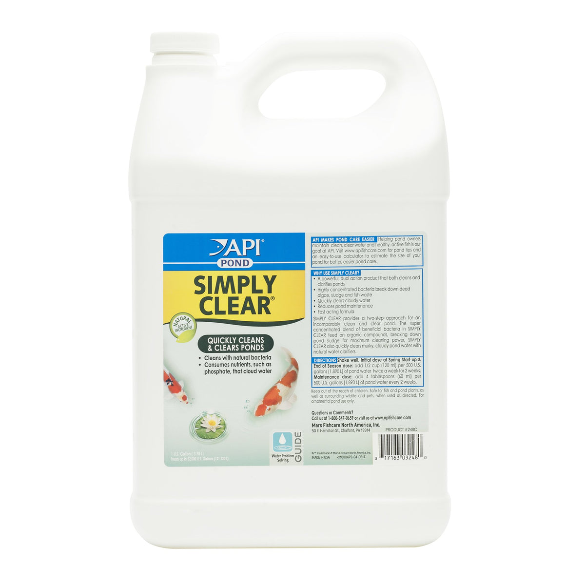 API Pond Simply Clear bottle front ready to help clearer freshwater pond water