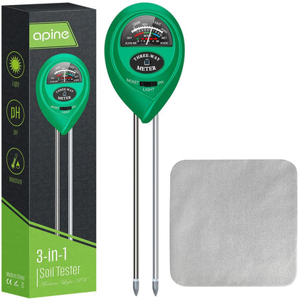 The apine soil moisture meter probe in soil for accurate readings.