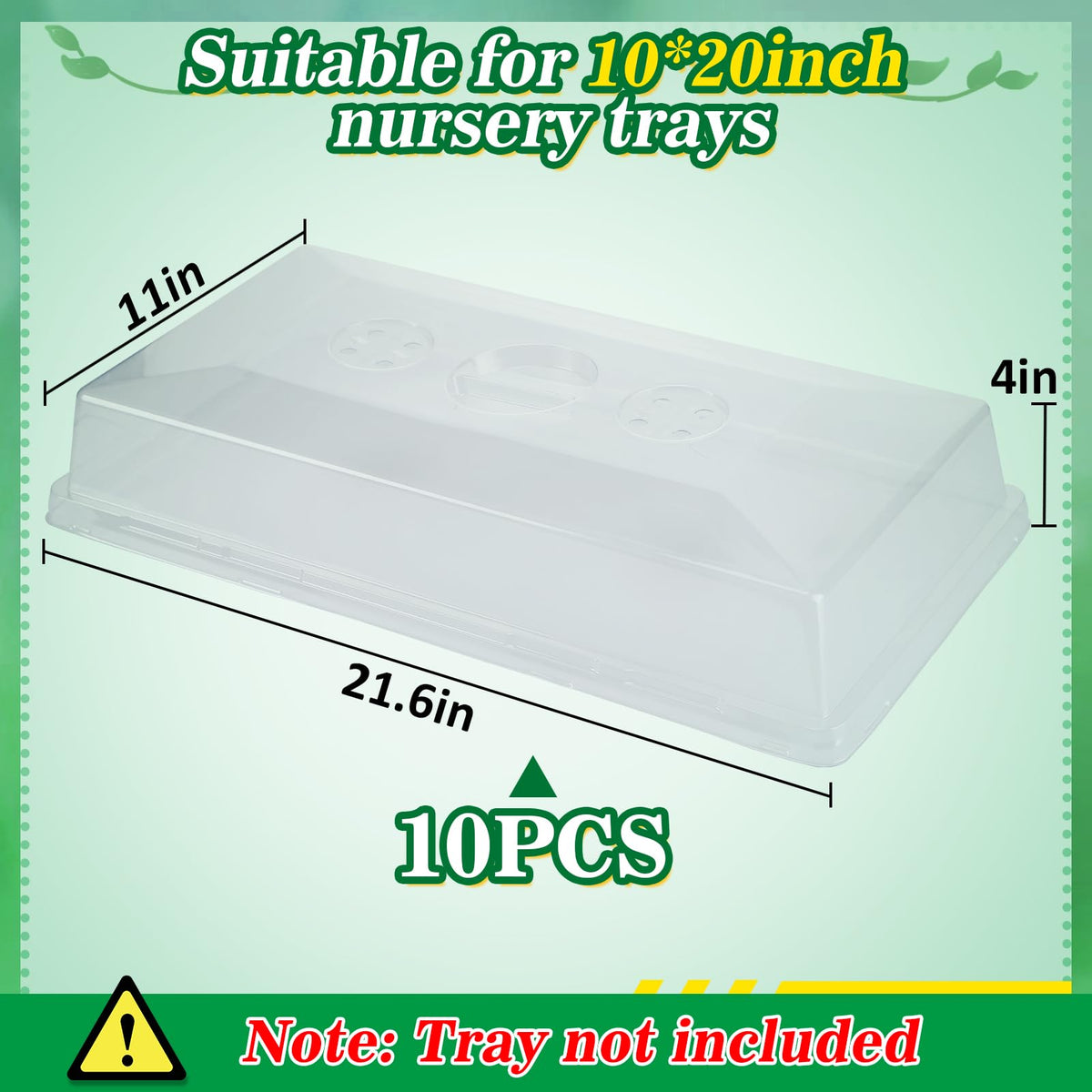 Apipi humidity dome with easy handles for placement and removal