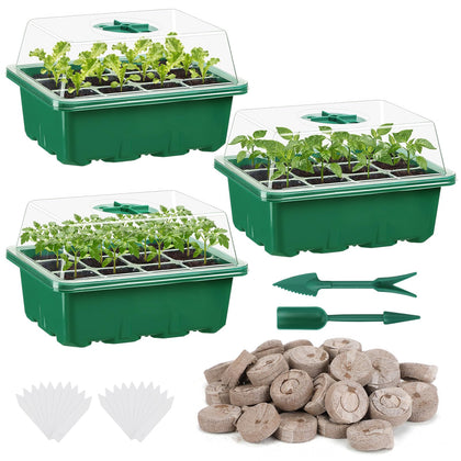 Apipi seed starter kit with 36-cell trays for organized indoor germination