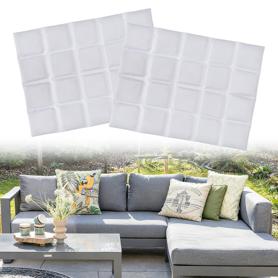 Apipi wind-resistant pillow insert hidden inside a cushion for stable outdoor seating.