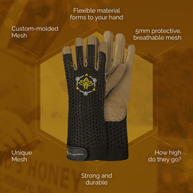 Apis Tactical premium ventilated beekeeping gloves breathable gauntlet keeps forearms cooler during hive work.