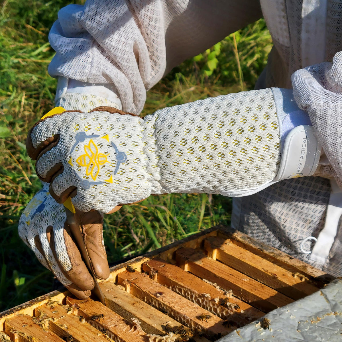 Apis Tactical breathable glove emphasizing airflow during beekeeping tasks