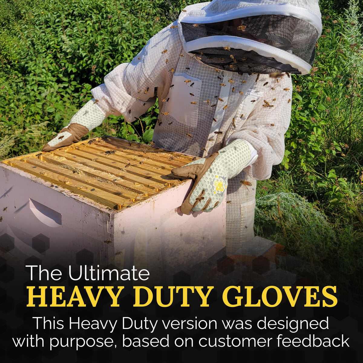 Apis Tactical ventilated mesh back glove illustrating breathable back for cool hive inspections