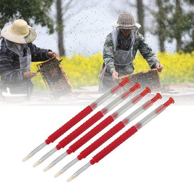 APlayfulBee spring-loaded plunger tool demonstrating controlled larva release
