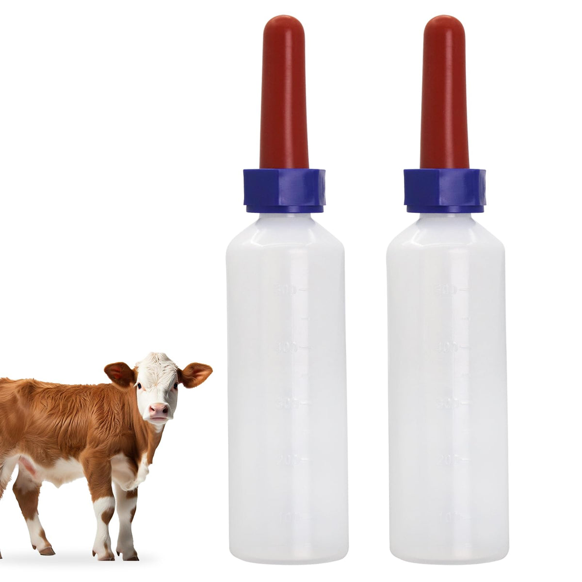 APlayfulBee calf feeder bottle 500ml with durable rubber nipple for calm feeding sessions