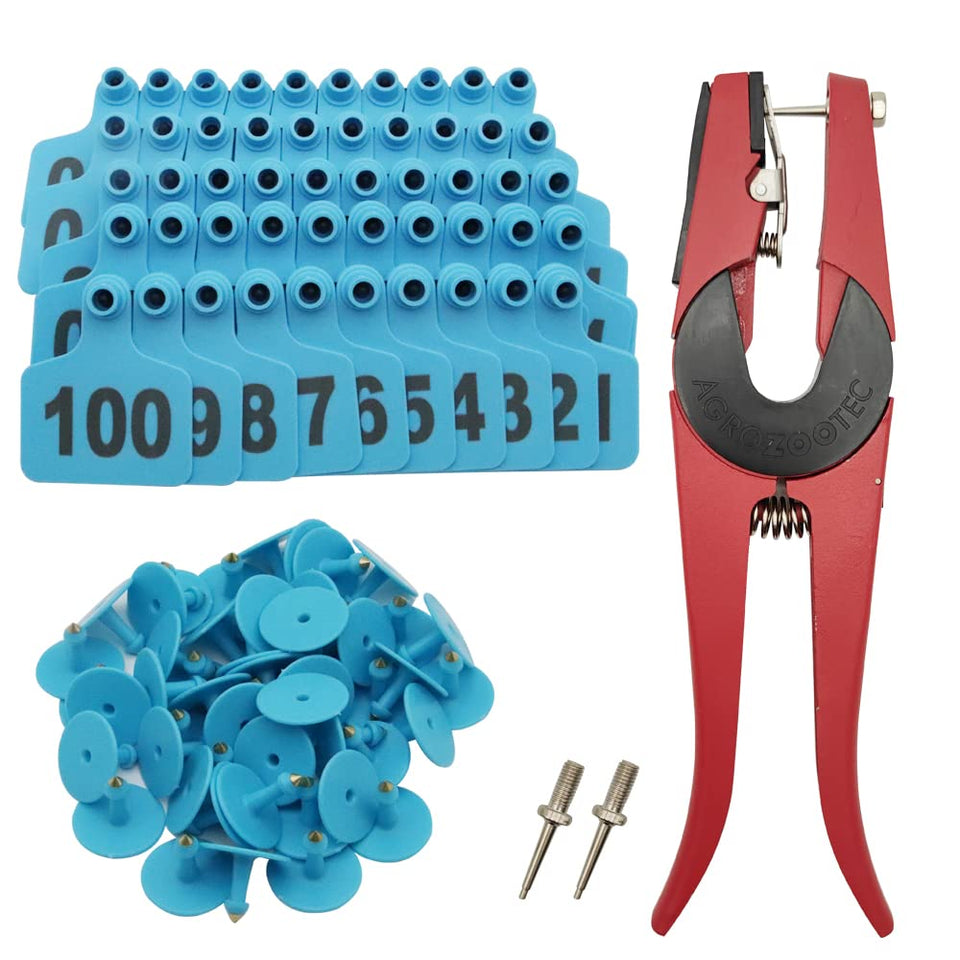 APlayfulBee cattle ear tags 001-100 blue for quick herd identification