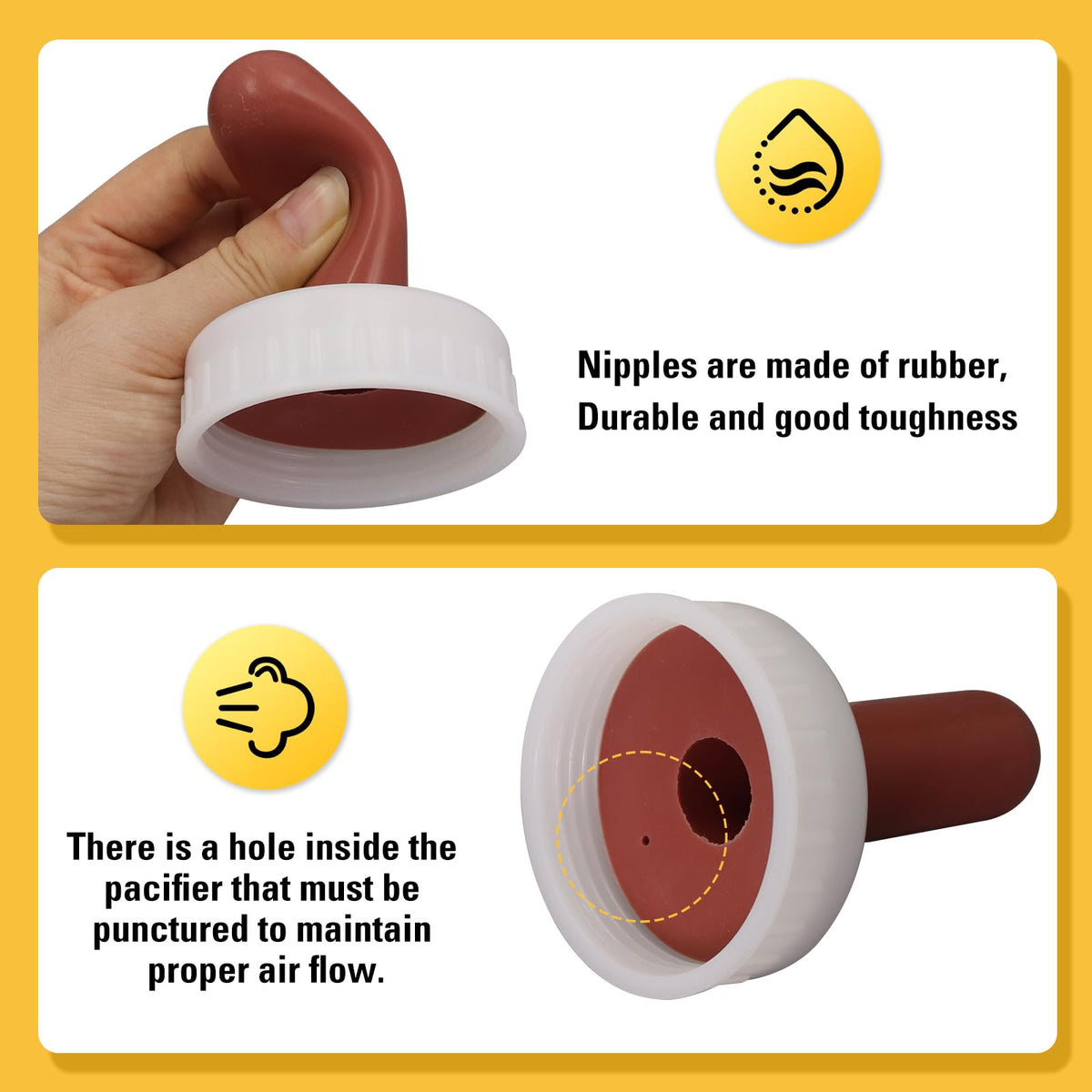 APlayfulBee replacement teat in durable rubber for long-lasting use.