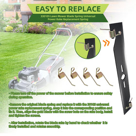 Apobelor MaxPower 330100 spring ensures balanced rake tension for even thatch removal.