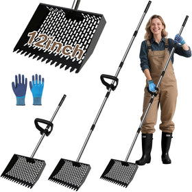APODESS 12-inch scoop head for quick coop cleanup and waste separation.