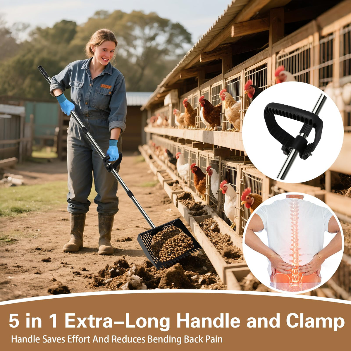 APODESS heavy-duty carbon steel head withstands heavy loads in damp barns.