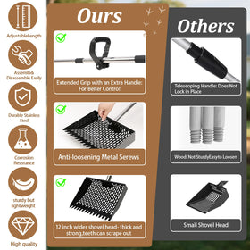 APODESS stainless steel handle provides durability and reduced fatigue during chores.