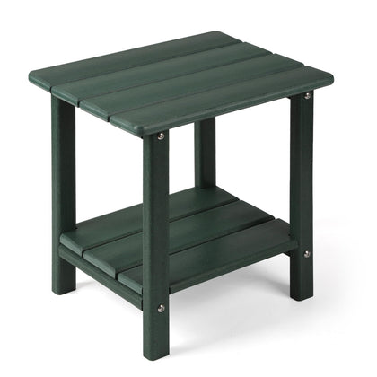 Apolimi Adirondack outdoor side table with two-tier design for extra storage
