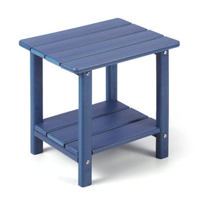 Apolimi Adirondack side table top view with two-tier storage for essentials