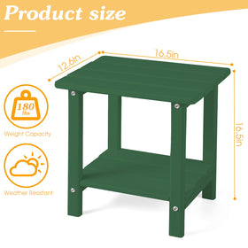 Apolimi outdoor side table footprint 16.5 by 12.6 inches for compact spaces