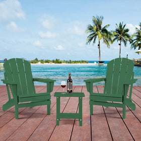 Apolimi patio end table beside Adirondack chair for beverages