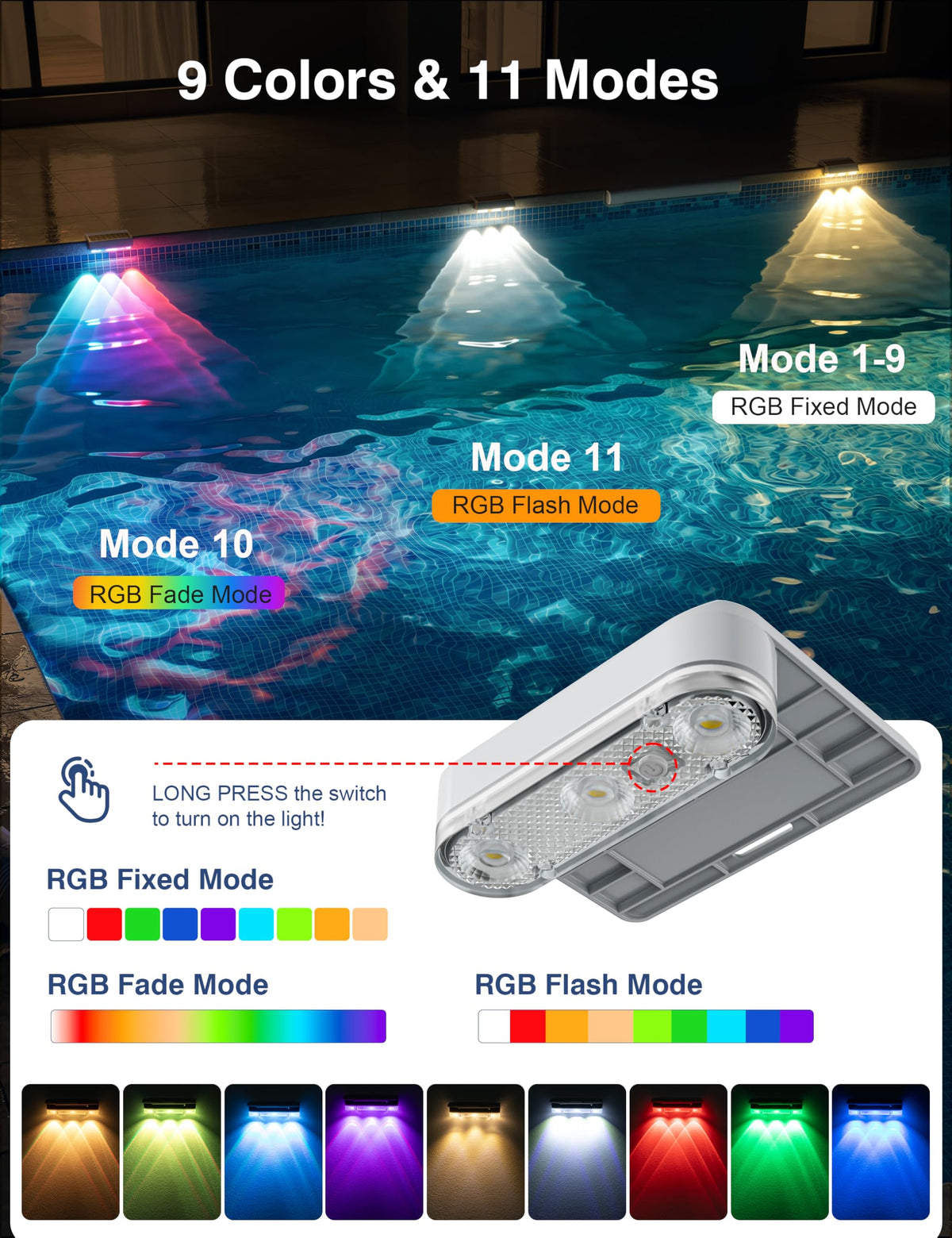 APONUO easy-install solar lights with 3M pads for quick wall placement.