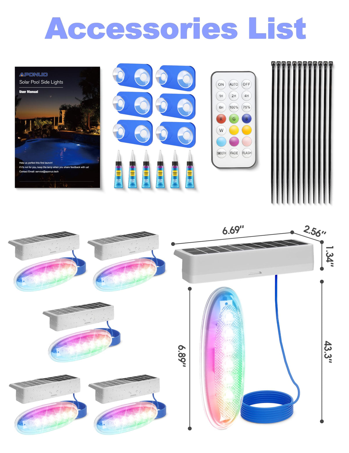 APONUO 3M adhesive pads for versatile placement on smooth surfaces